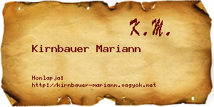 Kirnbauer Mariann névjegykártya