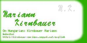 mariann kirnbauer business card